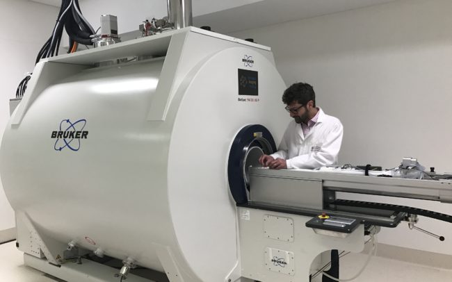 Kirk Feindel operating the 9.4T MRI