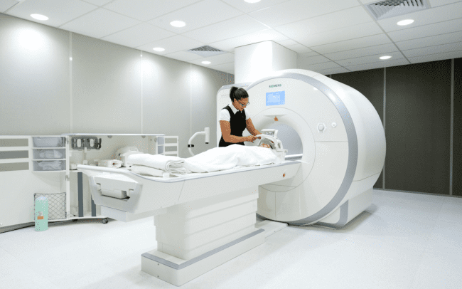 Shawna Farquharson operating the Human MRI