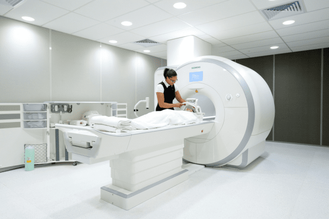 Shawna Farquharson operating the Human MRI