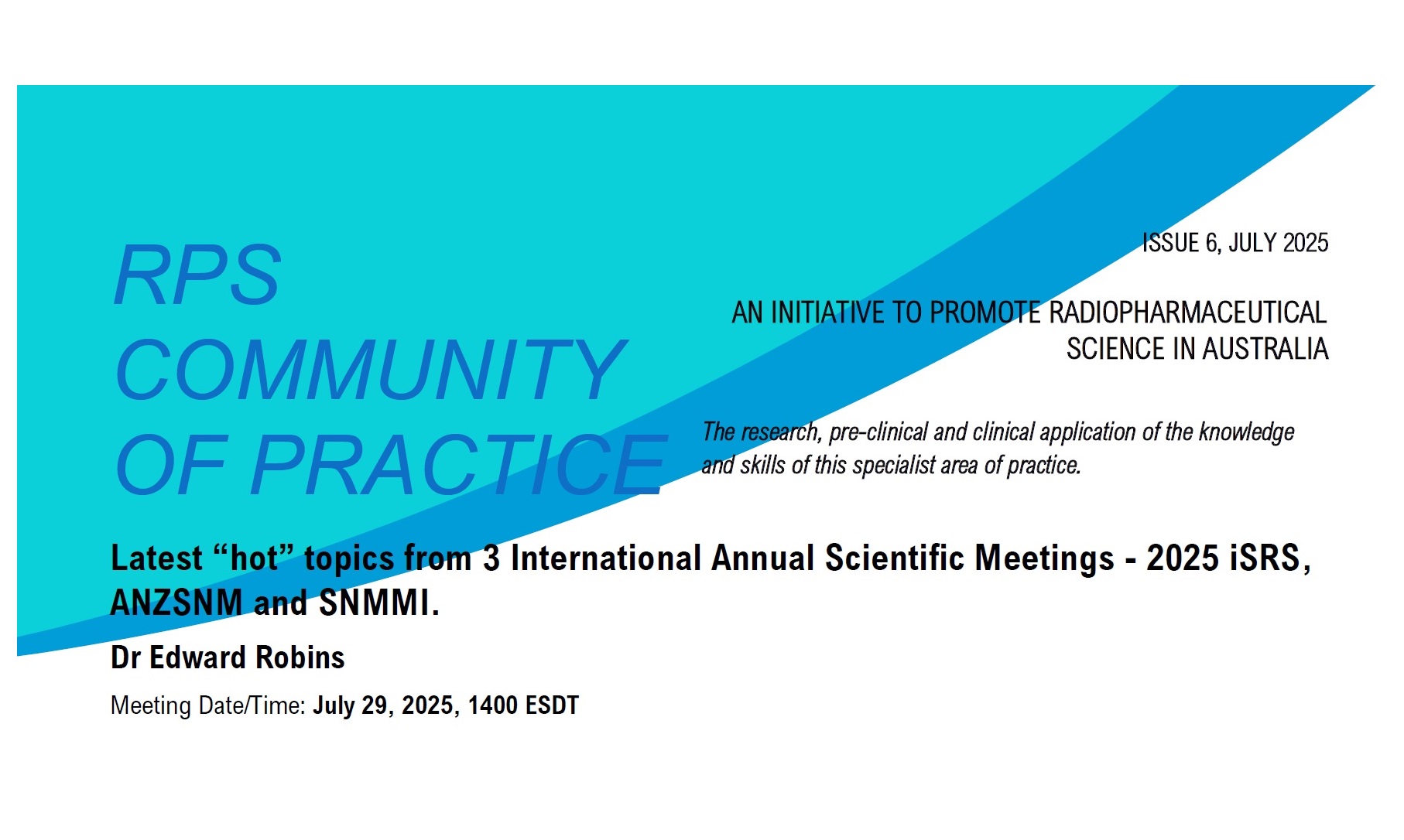 PAST: RPS Community of Practice lecture series: Hot topics from 2025 iSRS, ANZSNM and SNMMI